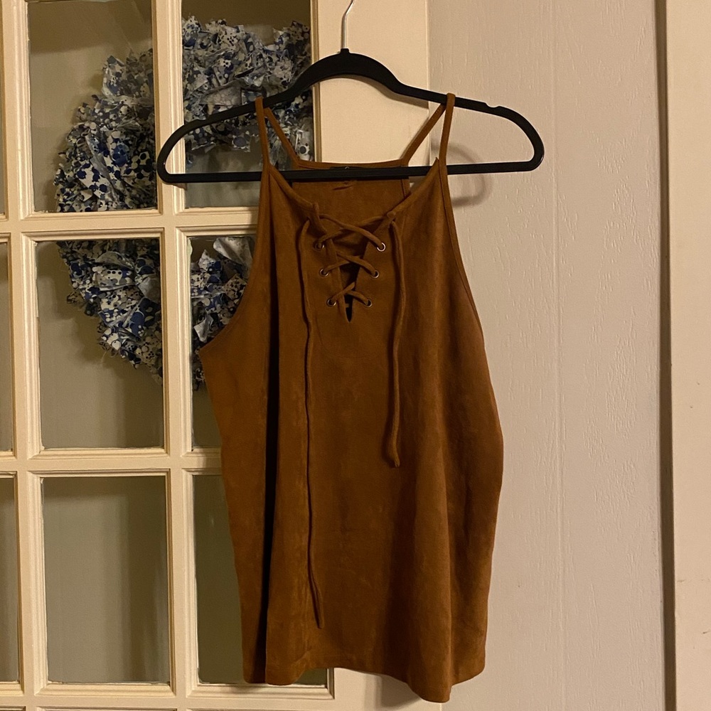 Velvet cross tie tank top!